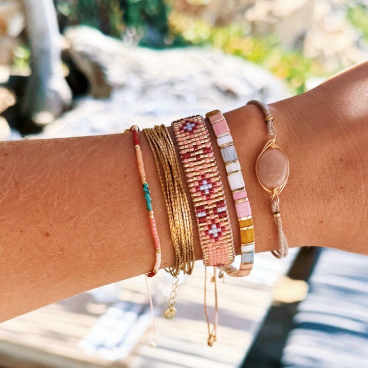 Roestvrij stalen meerlaagse armband - goud