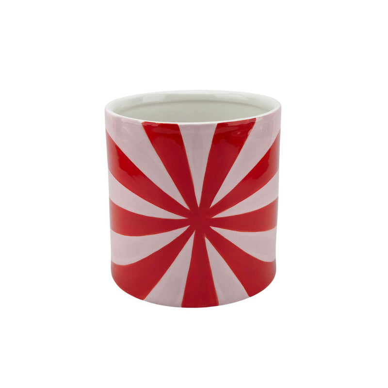 Deco Jar - Swirl - Dolomite - rood/roze - 11x11x14,5 cm