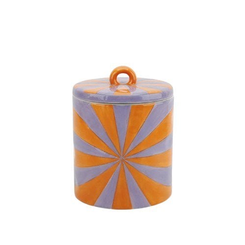 Deco Jar -Swirl - Dolomite - Orange/Lilac - 11x11x14,5cm