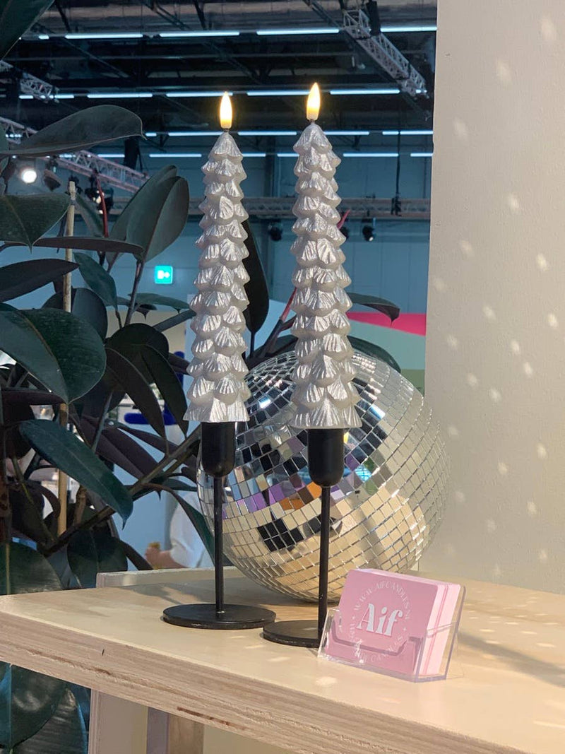 LED X-Mas Tree Silver - Set of 2
