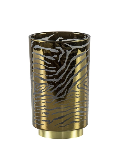 Light & Living tafellamp op batterijen Zebra goudkleurig