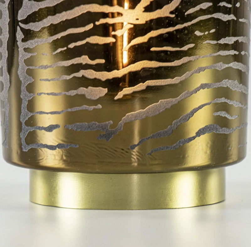 Light & Living tafellamp op batterijen Zebra goudkleurig