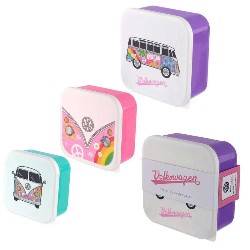 Puckator Lunch Box Snack Pots M/L/XL - Summer Love Volkswagen VW T1 Camper Bus
