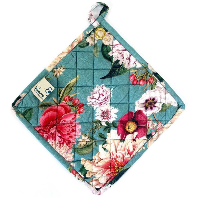 Imbarro Pannenlappen set-van-2 Janne aqua 25x25cm