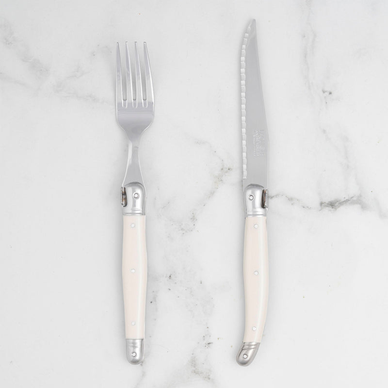 Laguiole Handgemaakt 12-delig bestekset Cutlery Set Ivory