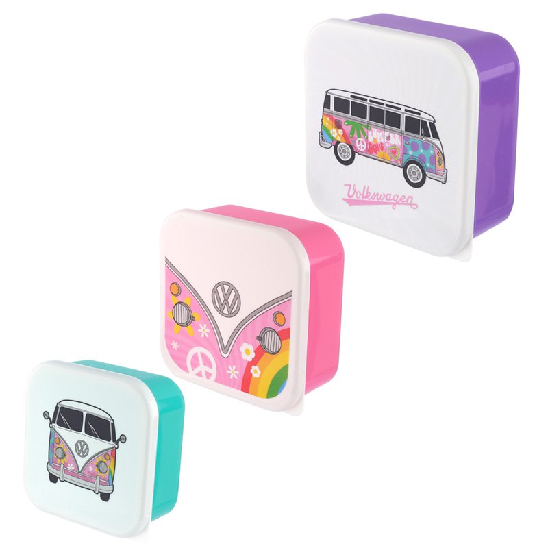 Puckator Lunch Box Snack Pots M/L/XL - Summer Love Volkswagen VW T1 Camper Bus