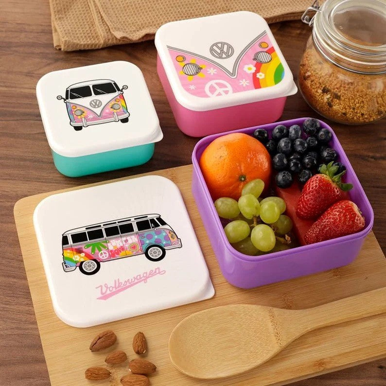 Puckator Lunch Box Snack Pots M/L/XL - Summer Love Volkswagen VW T1 Camper Bus